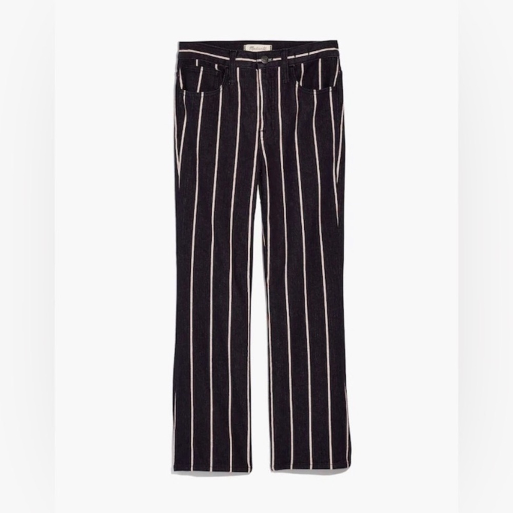 Madewell Cali Demi-Boot Jeans in Elsie Stripe high
rise black denim flare Sz 29 - Picture 3 of 15